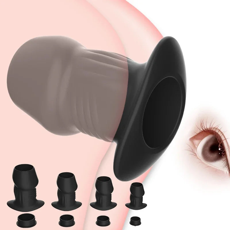 Hollow Anal Expander Huge Dildo Butt Plug Vaginal Speculum Male Treatment Massager Cleaning Enema Gay Anal Sex Toy With Stopper