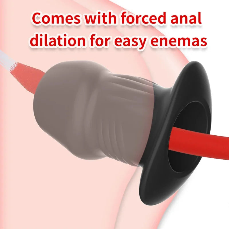 Hollow Anal Expander Huge Dildo Butt Plug Vaginal Speculum Male Treatment Massager Cleaning Enema Gay Anal Sex Toy With Stopper