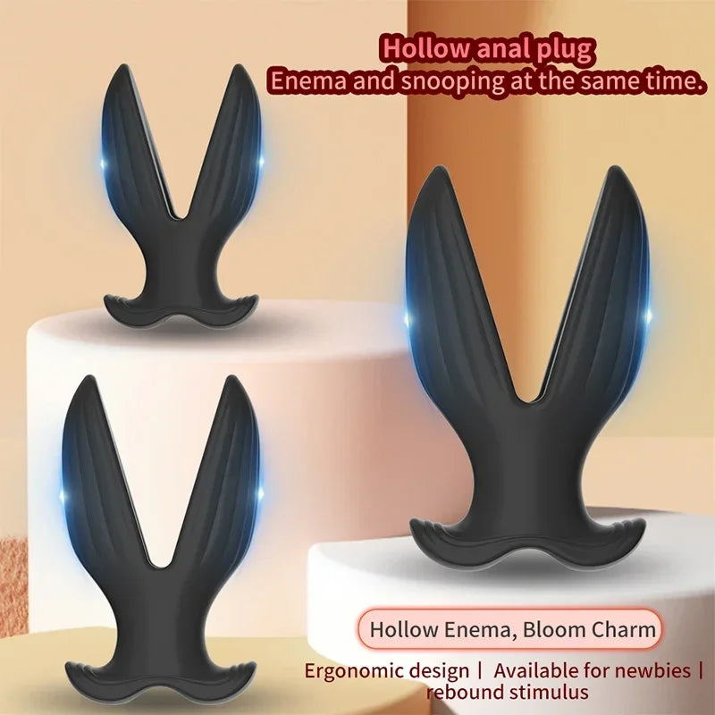 Hollow Anal Plug Silicone Anal Dilator Three Size Are Suitable for Both of Beginner and Advanced Player Masturbation Sex Toys