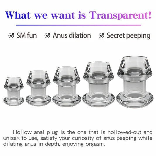 Hollow Butt Plug With Insert Anal Plug/Tunnel/Toy Huge Anal Speculum Anus Dilator SM Enema Sex Toys