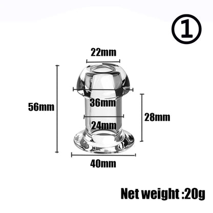 Hollow Speculum Peeking anal beads butt plug with stopper expander tunnel transparent anus dilation adult women men gay