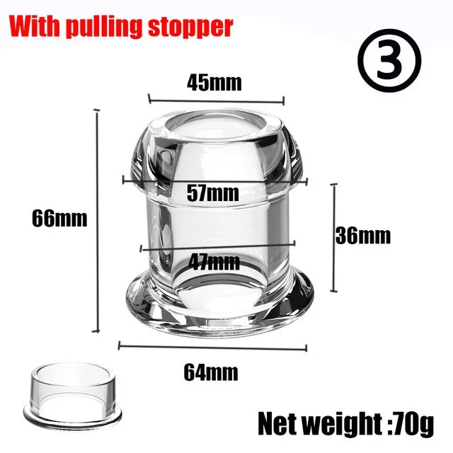 Hollow Speculum Peeking anal beads butt plug with stopper expander tunnel transparent anus dilation adult women men gay