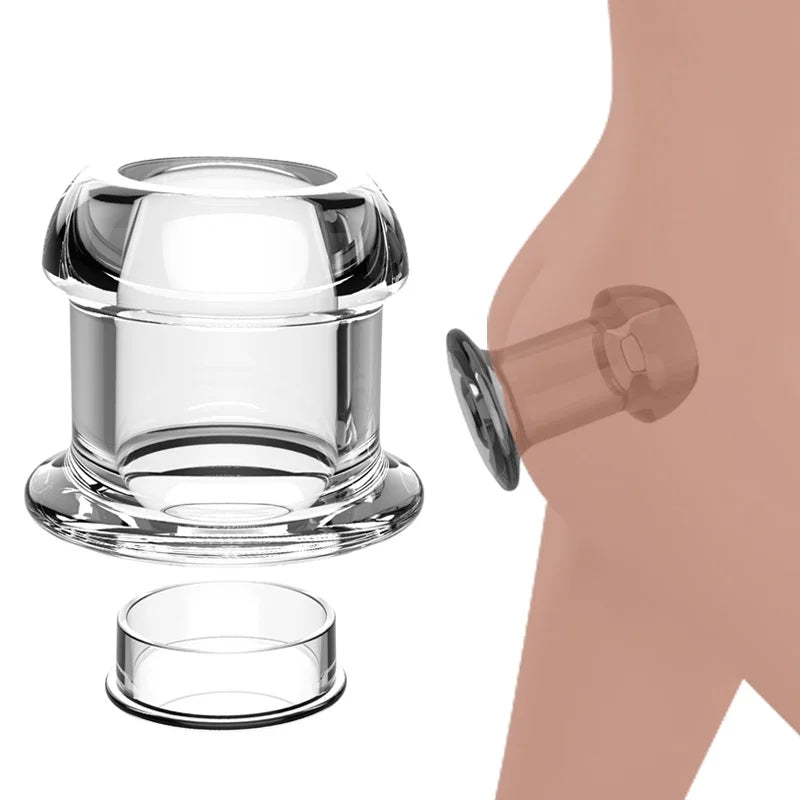 Hollow Speculum Peeking anal beads butt plug with stopper expander tunnel transparent anus dilation adult women men gay