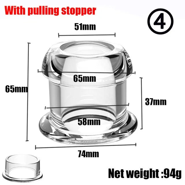 Hollow Speculum Peeking anal beads butt plug with stopper expander tunnel transparent anus dilation adult women men gay