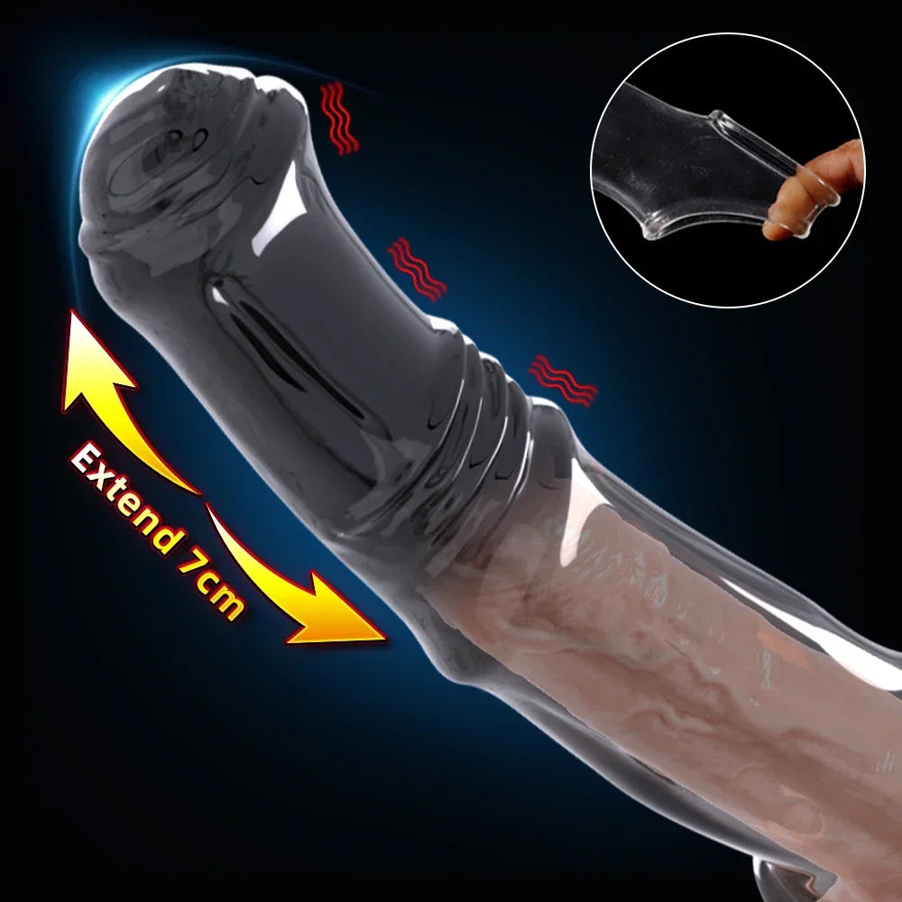 Horse Dildo Lengthen Sleeve For Penis Delay Loop Cock Sex Toys For Men Delayed Penis Rings Erotic Products With Ejaculation