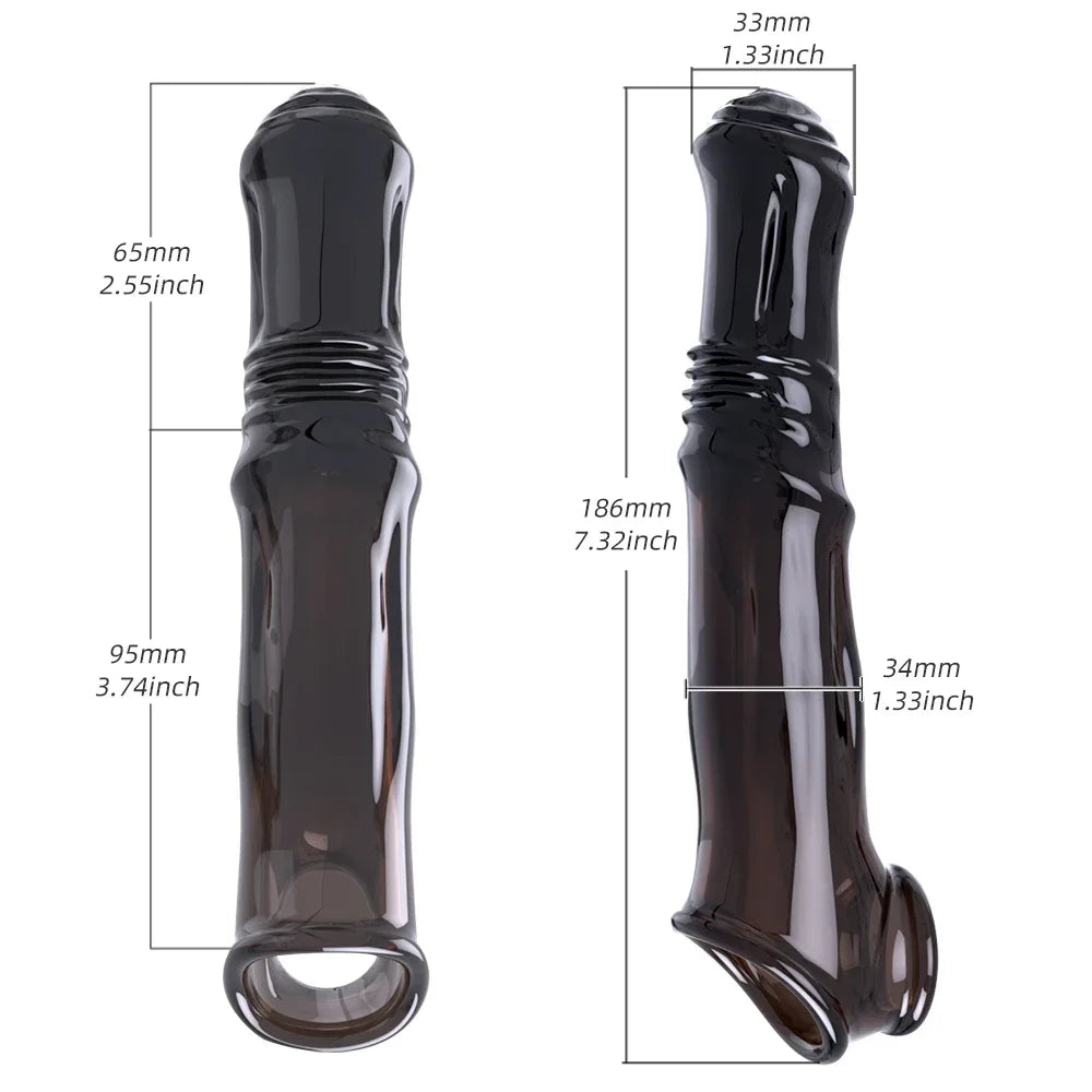 Horse Dildo Lengthen Sleeve For Penis Delay Loop Cock Sex Toys For Men Delayed Penis Rings Erotic Products With Ejaculation