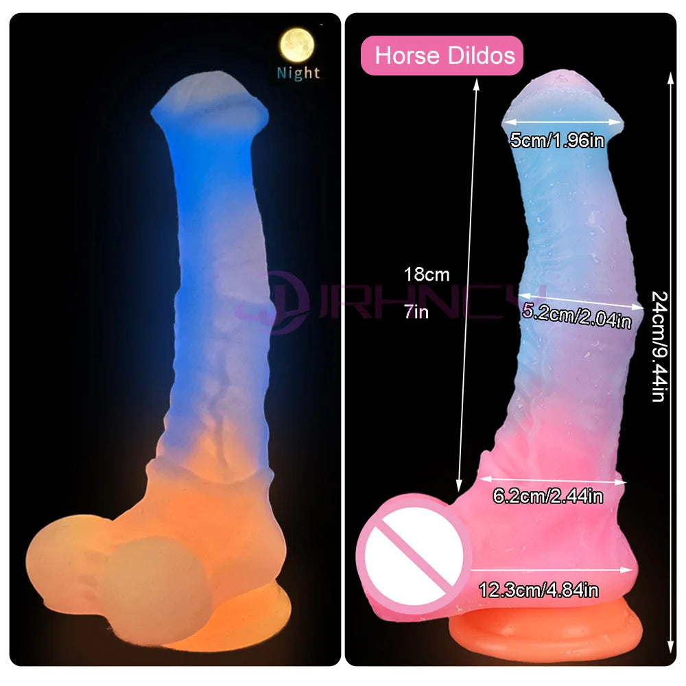 Horse Dog Monster Dildos For Women Sex Toys Silicone Anal Dildos Female Masturbation Realistic Penis Luminous Fit Sex Party