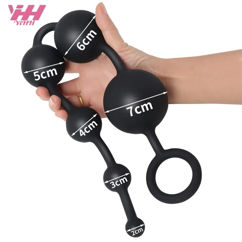 Huge Anal Beads Vagina Plug Balls Pull Ring Anal Plug Ball Anal Stimulator Butt Plug Sex Toys For Adult Men Women Gay Anus Toy