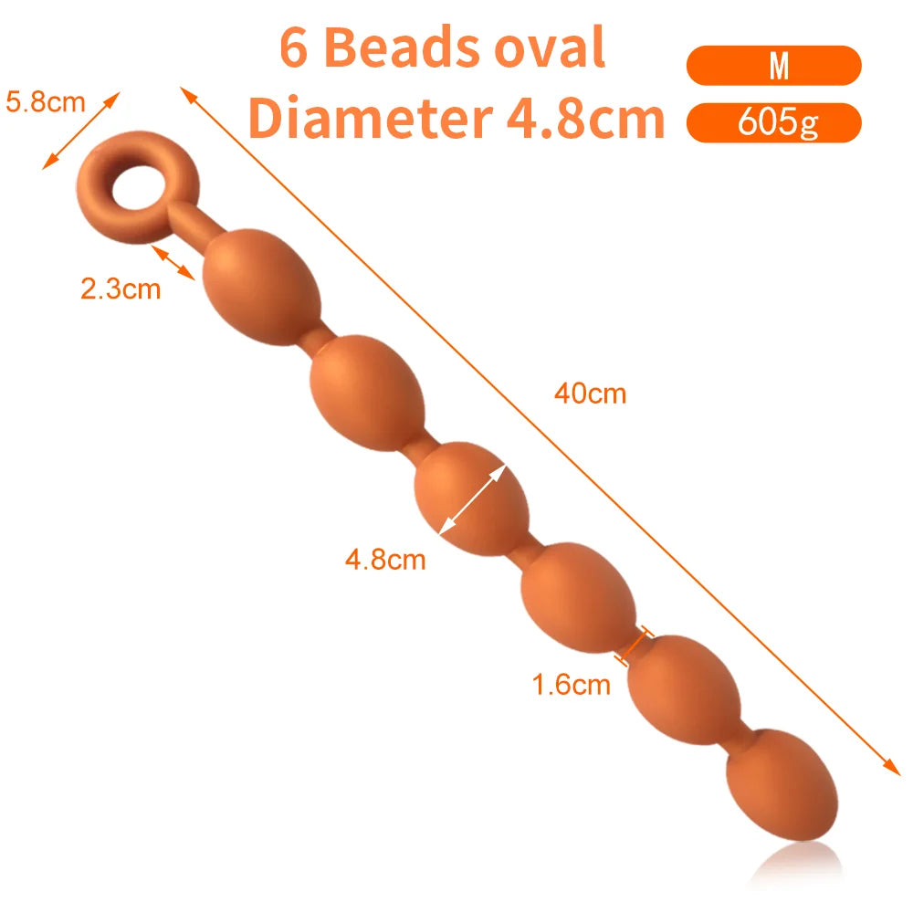 Huge Anal Beads Vagina Plug Balls Pull Ring Anal Plug Ball Anal Stimulator Butt Plug Sex Toys For Adult Men Women Gay Anus Toy