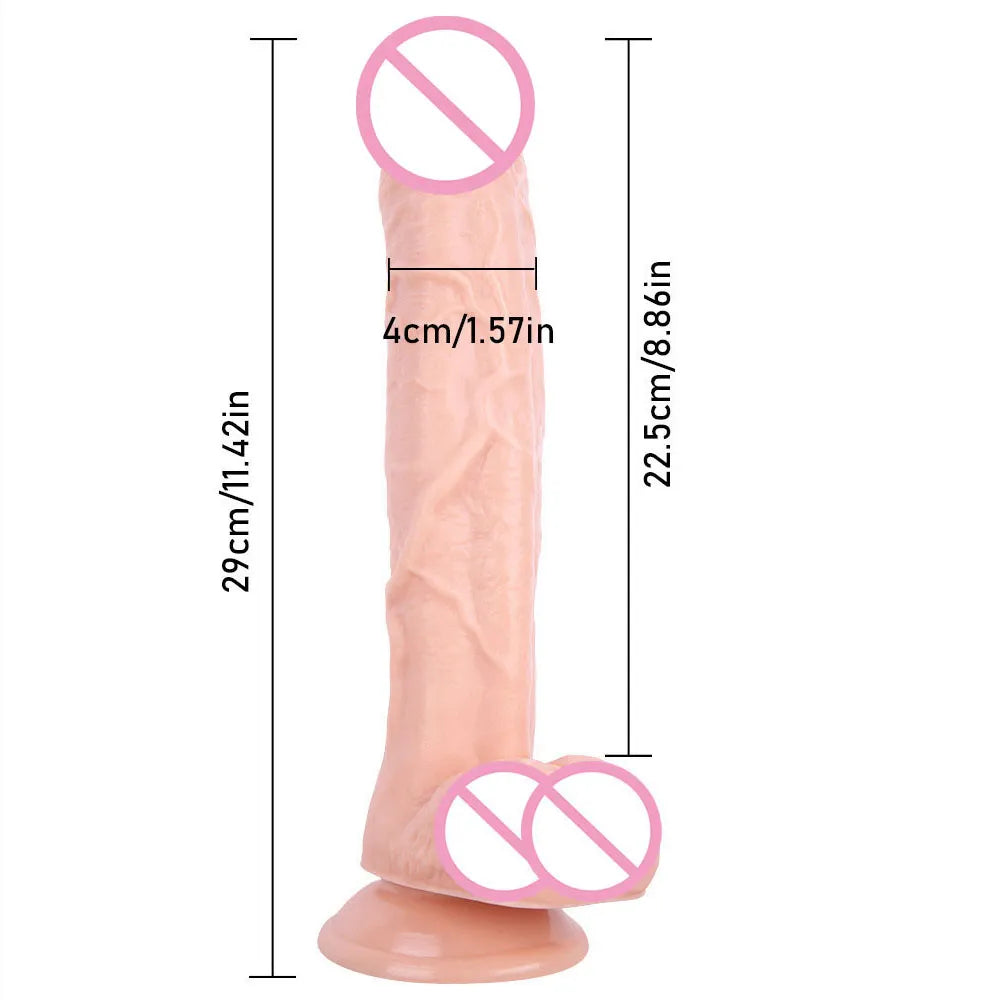 Huge Dildo Strap-on Thick Glans Penis Realistic Dildos Skin Feeling Silicone Big Dick Strapon Erotic Lesbian Adult Sex Product