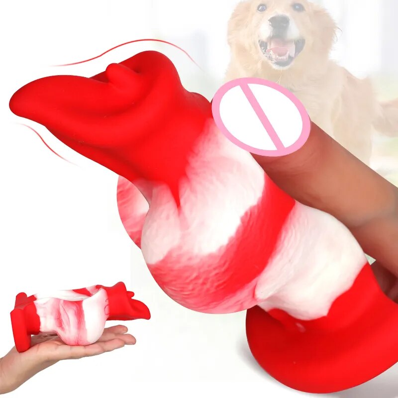 Huge Dog Knot Dildo Realistic Animal Fake Penis Anal Dilator Butt Plug Vagina Thick Big Dick Sex Toys For Woman/Men Masturbators