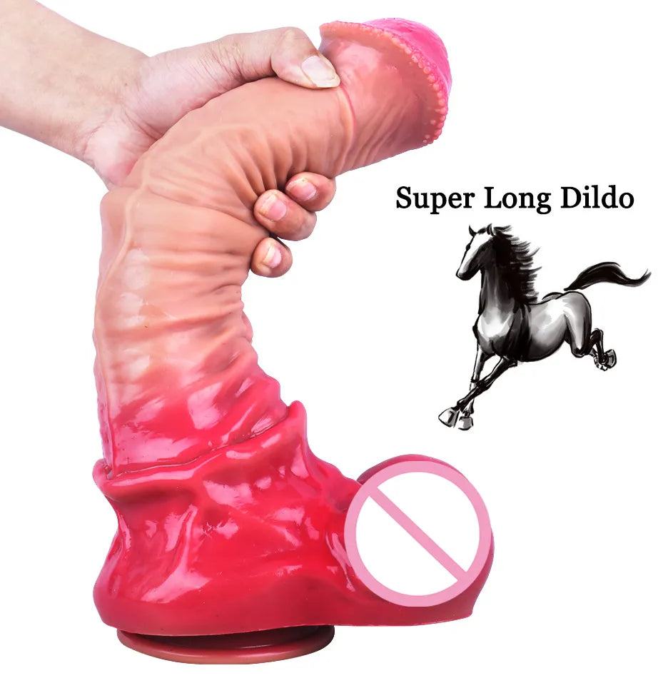 Huge Horse Dildo Realistic Penis Cock Female Masturbator Animal Dildos Fast Orgasm Giant Dildo Anal Toys Sex Toys for Women/Men