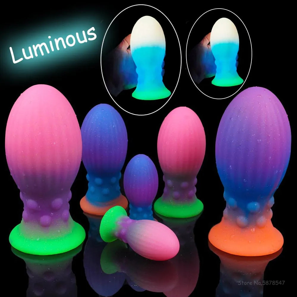 Huge Luminous Anal Plug Butt Plug Big Soft Anal Expansion Adult Toys Prostate Massage Anal Toy Silicone Buttplug Adult Toys