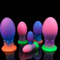 Huge Luminous Anal Plug Soft Egg Butt Plug Big 8cm Anal Dilator Prostate MassageSilicone Buttplug Adult Sex Toy Products