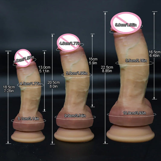 Huge Realistic Dildos Feels Like Skin Adult Sex Toys for Women Soft Silicone Realistic Penis with Suction Cup G-spot Massages