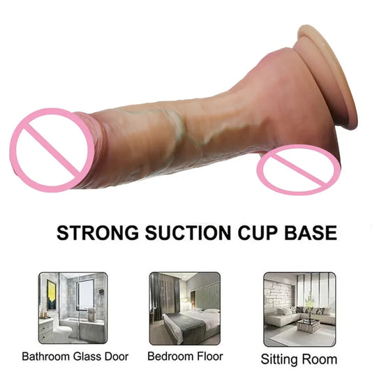 Huge Realistic Dildos Feels Like Skin Adult Sex Toys for Women Soft Silicone Realistic Penis with Suction Cup G-spot Massages