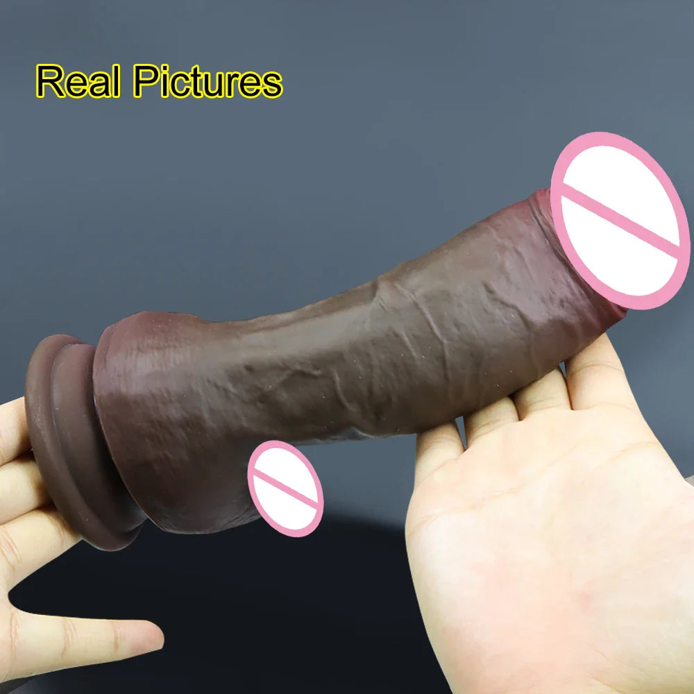 Huge Realistic Dildos Feels Like Skin Adult Sex Toys for Women Soft Silicone Realistic Penis with Suction Cup G-spot Massages