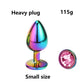 Huge heavy small medium large size set pink rainbow heart jewerly Crystal Metal anal beads butt plug insert p spot ass dildo