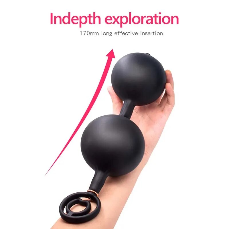 Inflatable Anal Dildo Butt Plug Cock Ring  Pump Huge Dildo Vibrate Bead Prostate  Massager Adult Sex Toys For Women.Men Couples