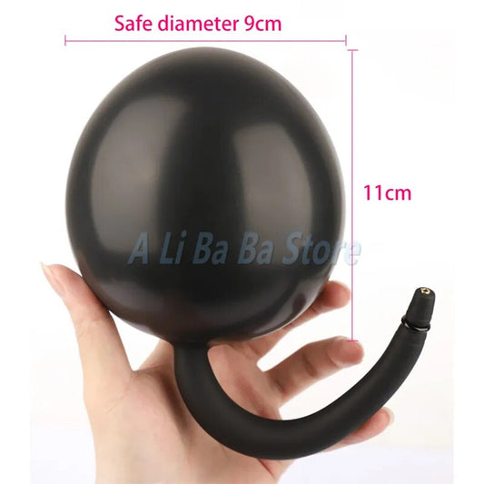 Inflatable Anal Plug Buttplug Tail Dildo Pump Silicone Anus Butt Dilator Prostate Massager with Metal Ball Sex Toy For Woman Men