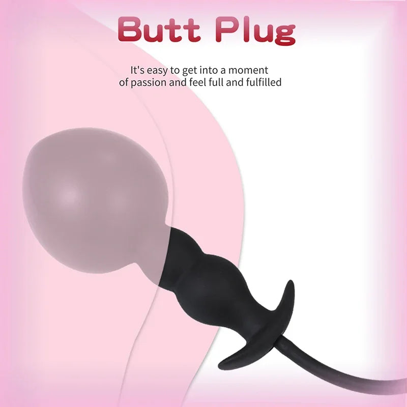 Inflatable Anal Plug Expander Butt Plug Dilator  Penis Dildos G Spot Stimulator Prostate Massager Funny Adult Toys BDSM Sex Toys