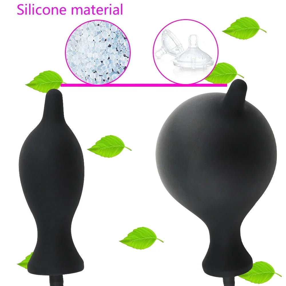 Inflatable Anal Plug Expansion Anal Plug Butt Plug with Pump Dilator Massager Adult Products Silicone Sex Toys for Women Men