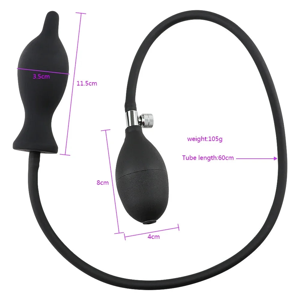 Inflatable Anal Plug Expansion Anal Plug Butt Plug with Pump Dilator Massager Adult Products Silicone Sex Toys for Women Men