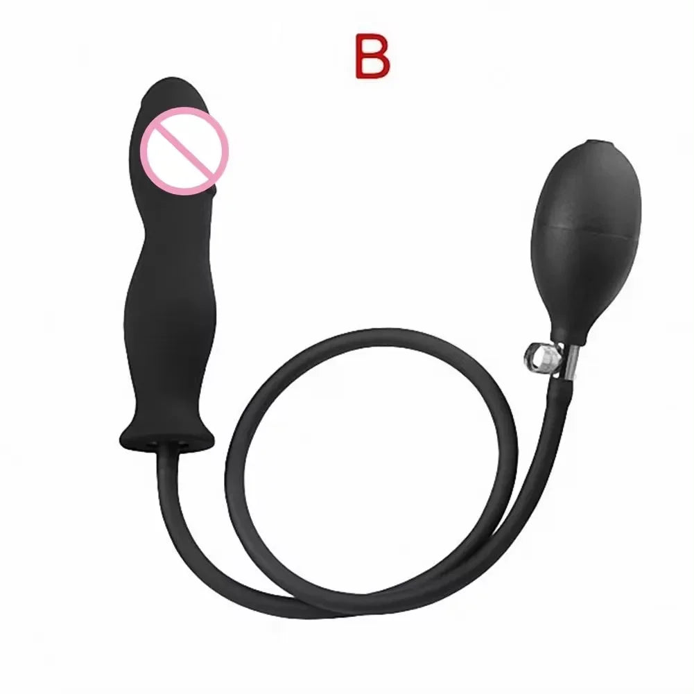 Inflatable Anal Plug Expansion Anal Plug Butt Plug with Pump Dilator Massager Adult Products Silicone Sex Toys for Women Men