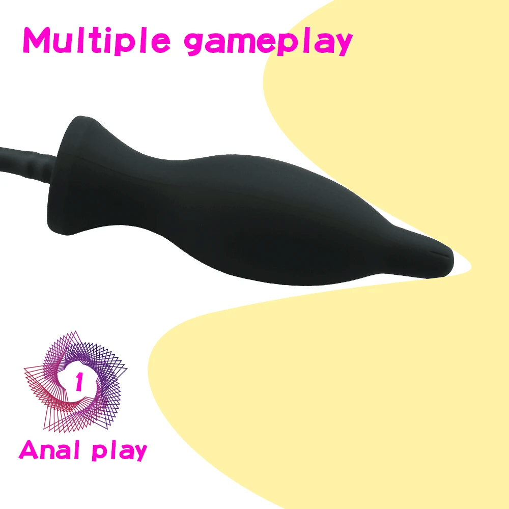 Inflatable Anal Plug Expansion Anal Plug Butt Plug with Pump Dilator Massager Adult Products Silicone Sex Toys for Women Men