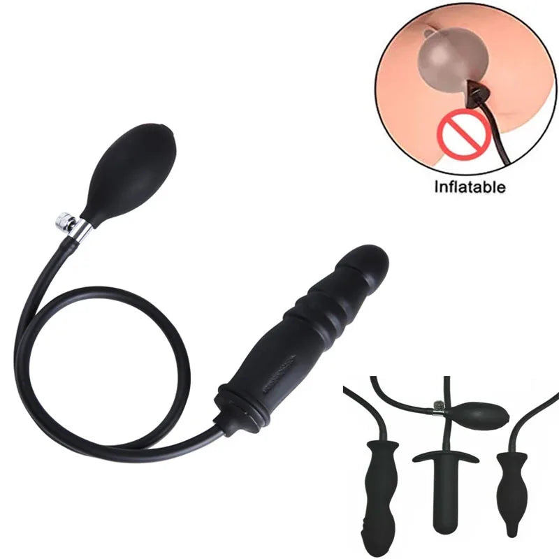 Inflatable Anal expander plug Silicone Large Inflatable Air Bag Sex Toy Adult Backyard Massage No Vibrator for couples