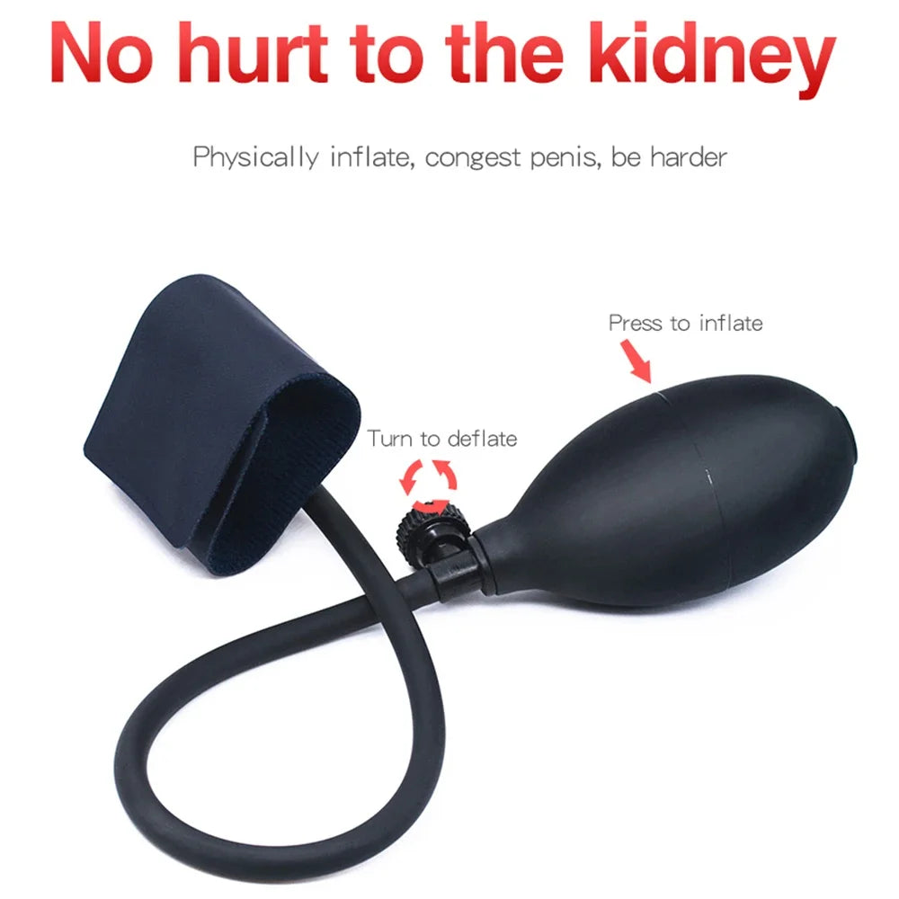 Inflatable Penis Ring Sex Toy Male Enhancement Pump Silicone Pumping Scrotum Sleeve Erection Lock Semen Make Your Penis Exercise