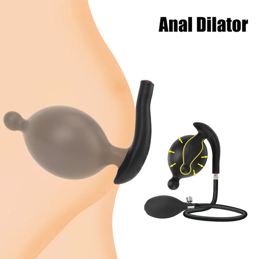 Inflatable Silicone Anal Plug Butt Dilator Dildos Vaginal Expandsion Trainer Anus Sex Toys Tools for Couples Gay Erotic Products