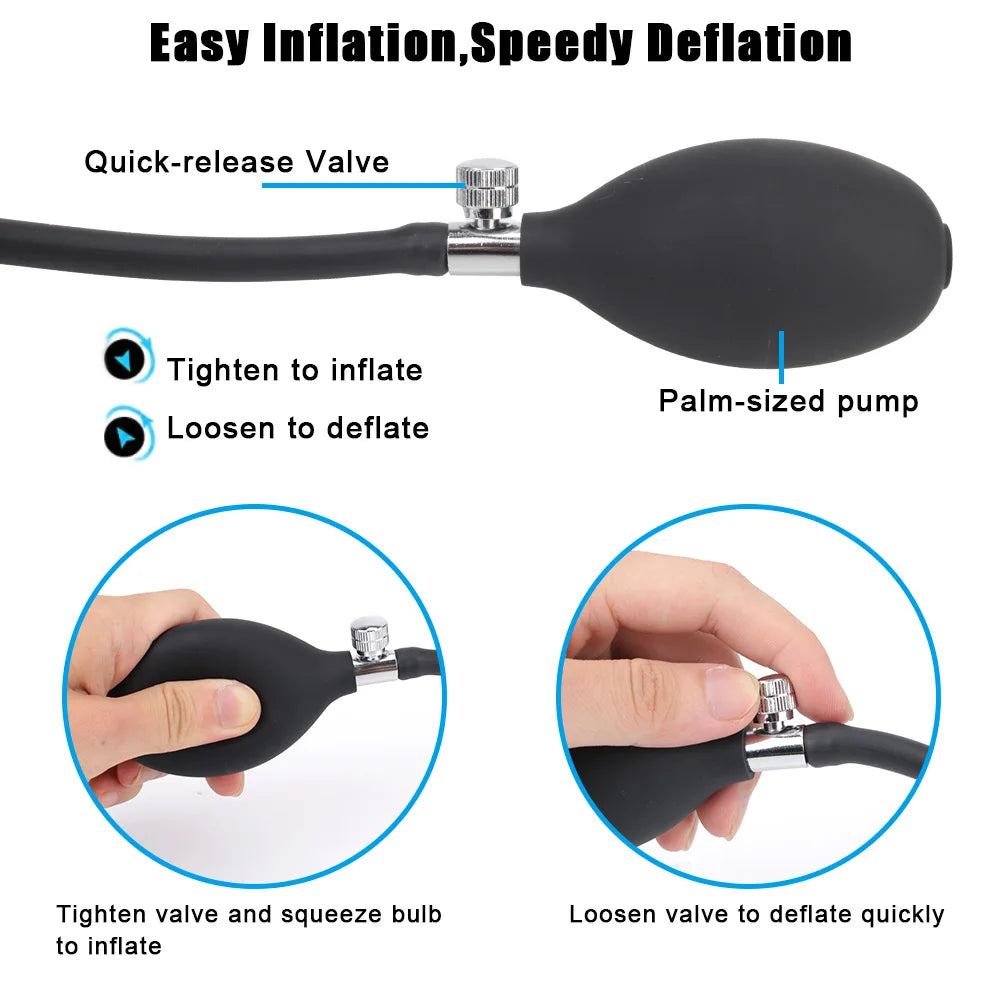 Inflatable Silicone Anal Plug Butt Dilator Dildos Vaginal Expandsion Trainer Anus Sex Toys Tools for Couples Gay Erotic Products