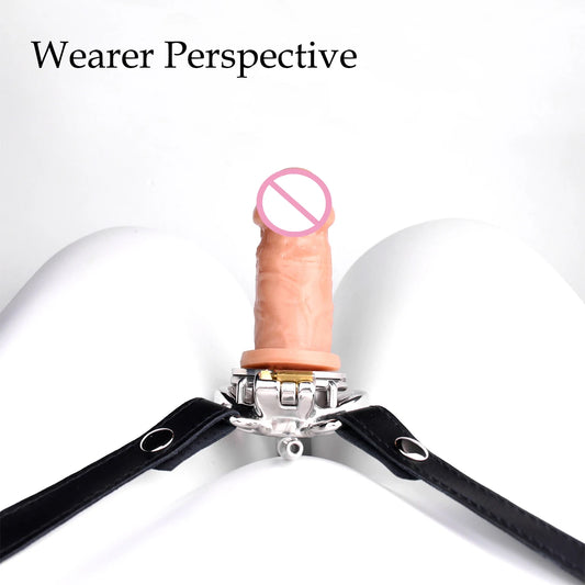 Invert Small Sissy정조대Negative Chastity Cage Device with Cylinder 9cm Skin Dildo Metal콕링Penis Rings Flat BDSM Sex Toys for Gay 18