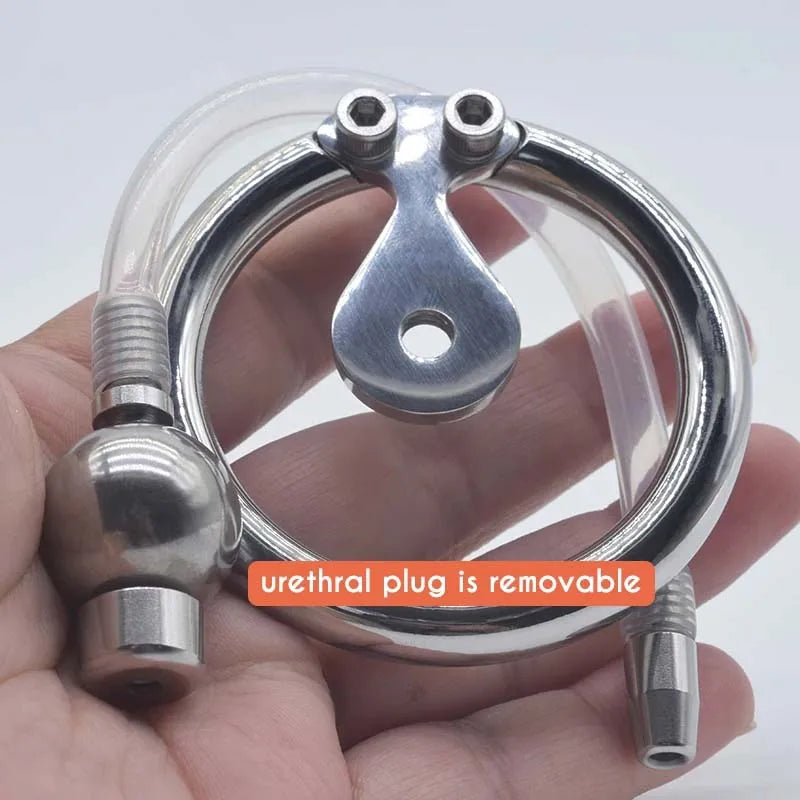 Inverted Urethral Chastity Cage Device with Soft Tube&Solid Metal Ball for Couple BDSM Play Sissy Penis Rings Intimate Products