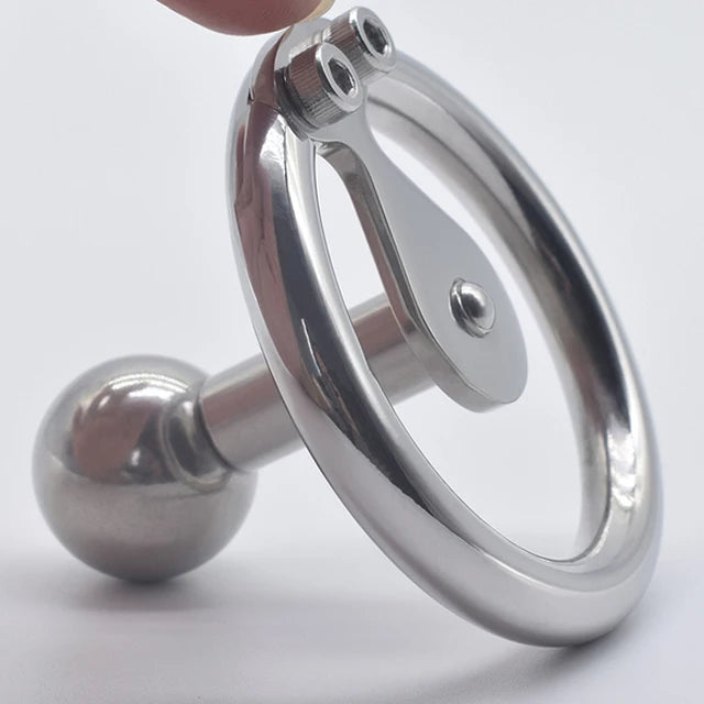 Inverted Urethral Chastity Cage Device with Soft Tube&Solid Metal Ball for Couple BDSM Play Sissy Penis Rings Intimate Products