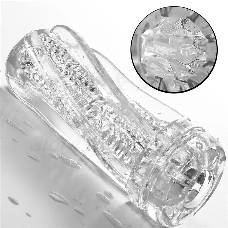 Japan Male Masturbator Cup Soft Pussy Sex Toy Transparent Vagina Adult Endurance Exercise Sex Products Vacuum Pocket Cup for Men