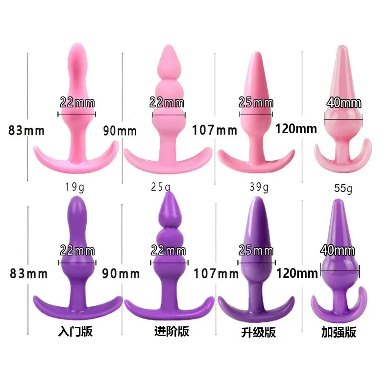 Jelly Color Butt Plug Silicone Anal Plug Sex Toys for Men Women Adult Products Anus Toys No Vibrator Prostate Massager Anal Toys