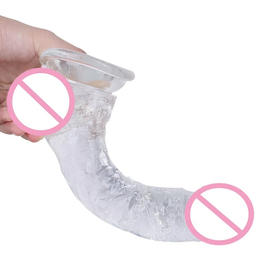 Jelly Dildo Vagina Anal Sex Toys 4 Sizes Transparent Realistic Soft Fake Penis Sucker Dildo Butt Plug Sex Toys for Woman Men