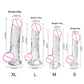 Jelly Dildo Vagina Anal Sex Toys 4 Sizes Transparent Realistic Soft Fake Penis Sucker Dildo Butt Plug Sex Toys for Woman Men
