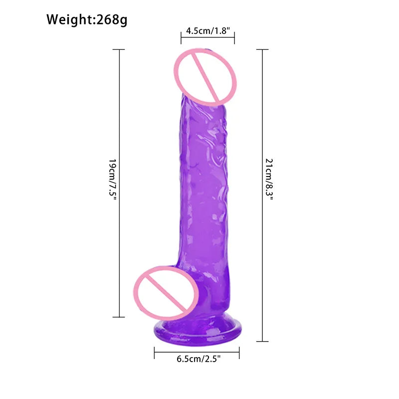 Jelly Dildo Vagina Anal Sex Toys 4 Sizes Transparent Realistic Soft Fake Penis Sucker Dildo Butt Plug Sex Toys for Woman Men