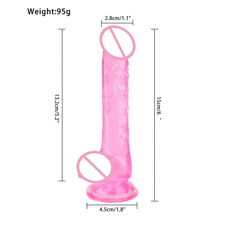 Jelly Dildo Vagina Anal Sex Toys 4 Sizes Transparent Realistic Soft Fake Penis Sucker Dildo Butt Plug Sex Toys for Woman Men