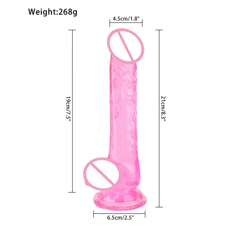 Jelly Dildo Vagina Anal Sex Toys 4 Sizes Transparent Realistic Soft Fake Penis Sucker Dildo Butt Plug Sex Toys for Woman Men