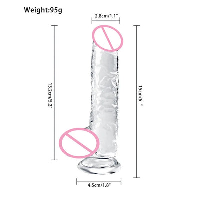 Jelly Dildo Vagina Anal Sex Toys 4 Sizes Transparent Realistic Soft Fake Penis Sucker Dildo Butt Plug Sex Toys for Woman Men