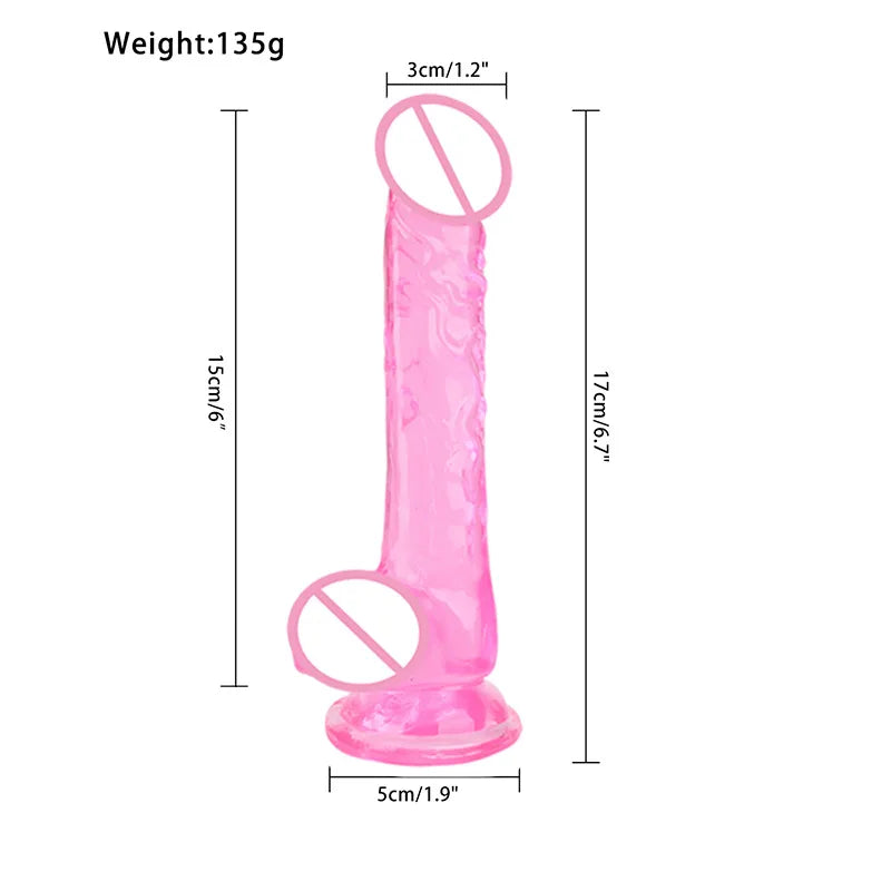 Jelly Dildo Vagina Anal Sex Toys 4 Sizes Transparent Realistic Soft Fake Penis Sucker Dildo Butt Plug Sex Toys for Woman Men