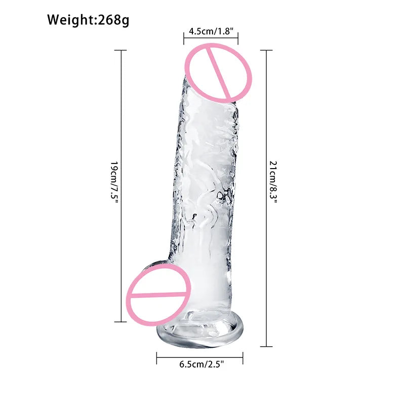 Jelly Dildo Vagina Anal Sex Toys 4 Sizes Transparent Realistic Soft Fake Penis Sucker Dildo Butt Plug Sex Toys for Woman Men