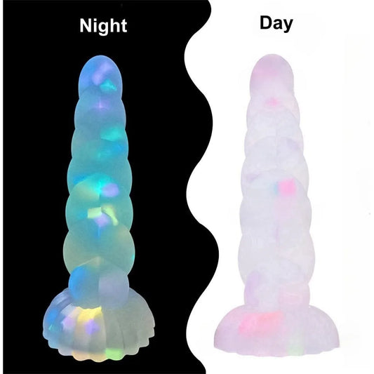 Jelly Dildo with Suction Cup for Hands-Free Play Luminous Twist Anal Dildo Silicone Anal Plug Butt Plug Adult Sex Toy for Women