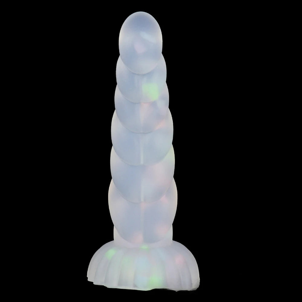 Jelly Dildo with Suction Cup for Hands-Free Play Luminous Twist Anal Dildo Silicone Anal Plug Butt Plug Adult Sex Toy for Women