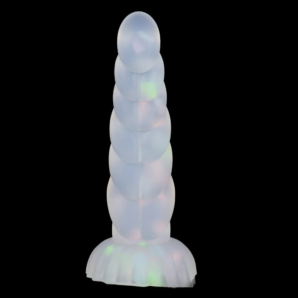 Jelly Dildo with Suction Cup for Hands-Free Play Luminous Twist Anal Dildo Silicone Anal Plug Butt Plug Adult Sex Toy for Women