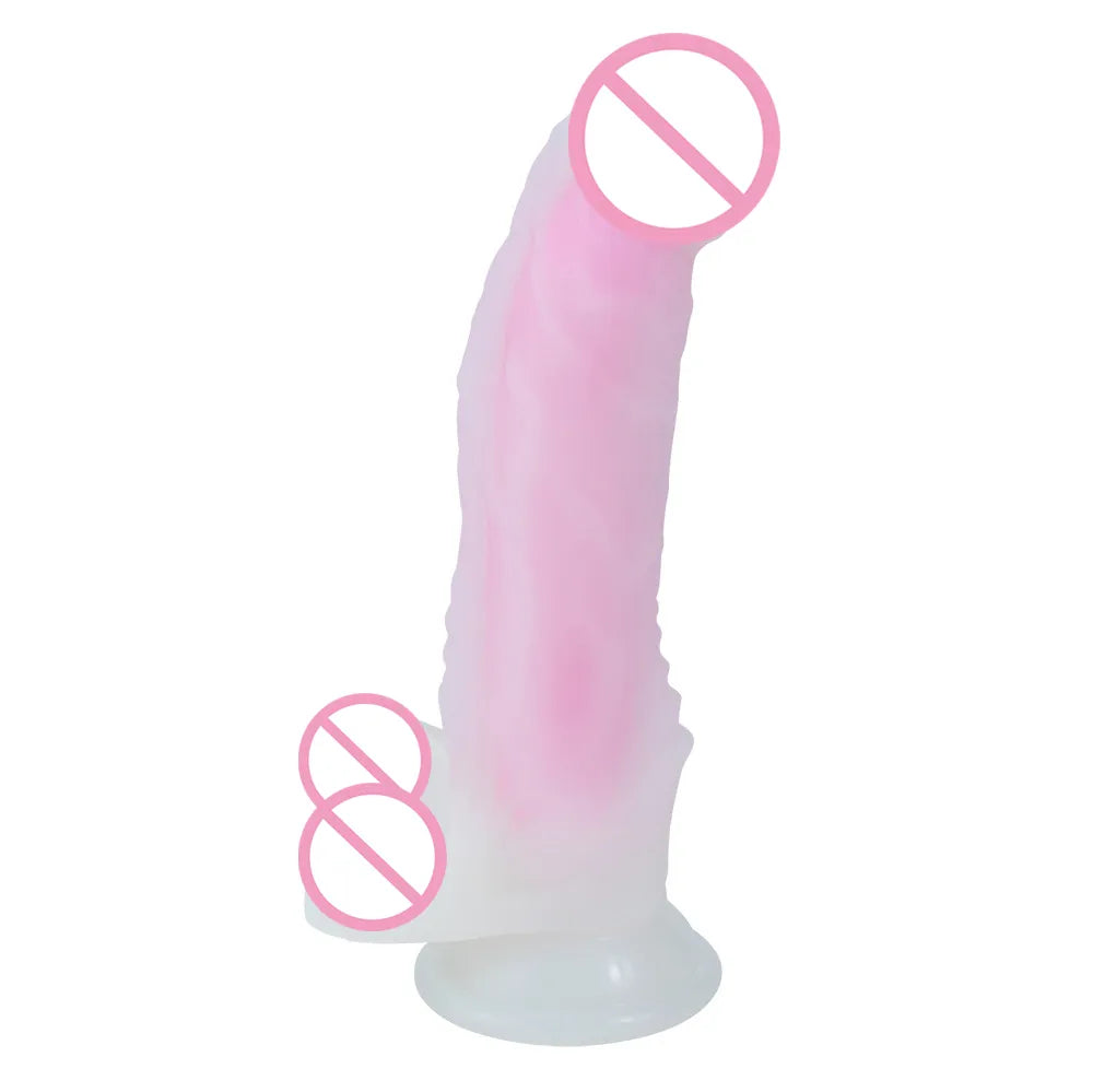 Jelly Medical Silicone Dildo Luminous Realistic Dildos Adult Toys Strap on Dildo Colourful Soft Penis Sex Toys for Woman